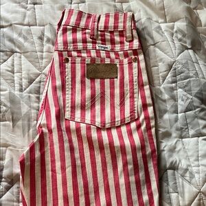 Wrangler Red and Cream Striped Pants